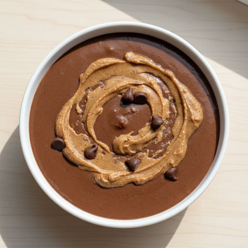 Silky Chocolate Protein Pudding with Almond Butter Swirl