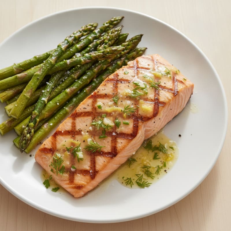 Lemon Herb Grilled Salmon with Asparagus