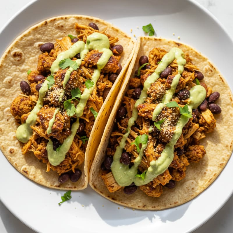 Jackfruit Tacos with Avocado Crema