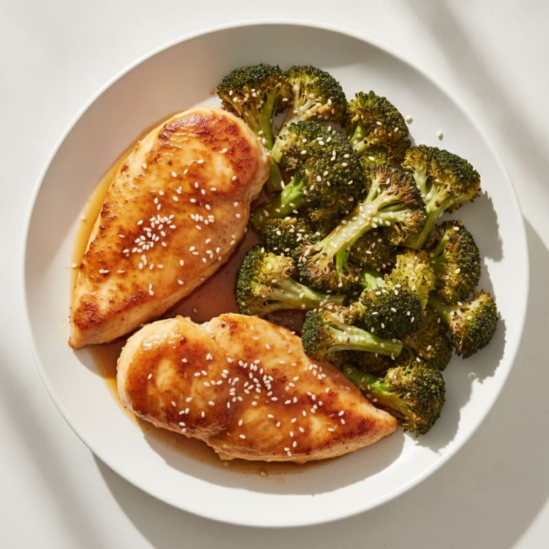 Honey-Garlic Chicken with Roasted Broccoli