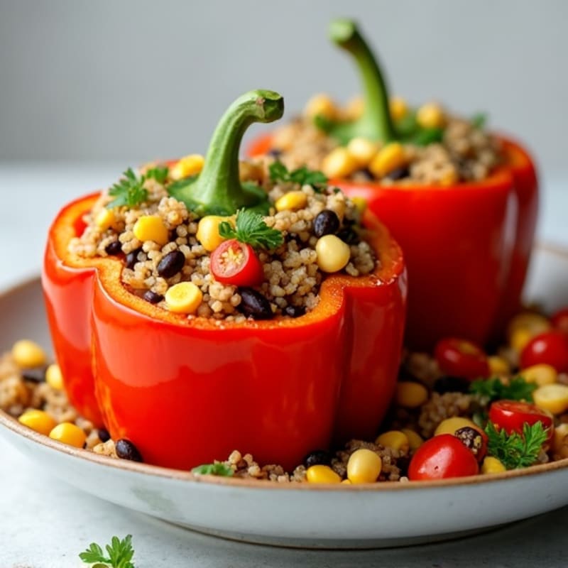 Zesty Quinoa Stuffed Bell Peppers
