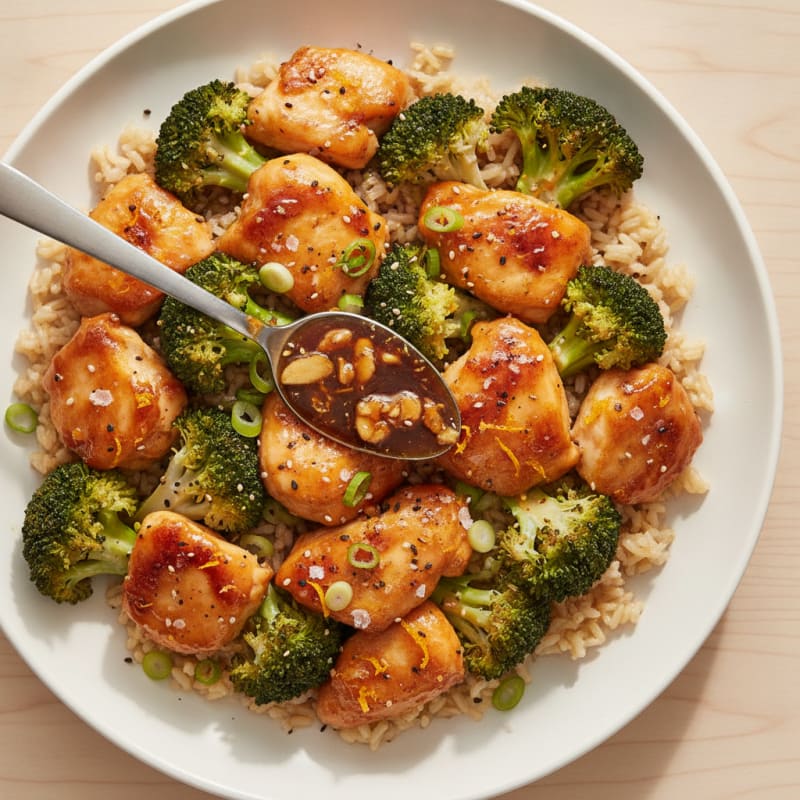 Baked Orange Chicken and Broccoli