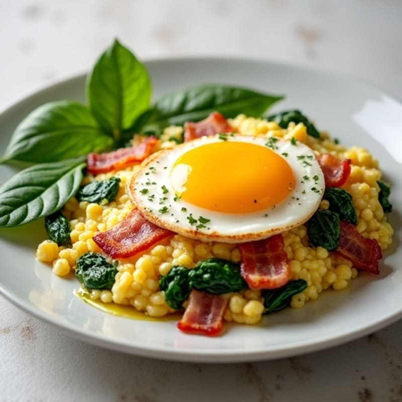 Egg White Scramble with Spinach and Turkey Bacon