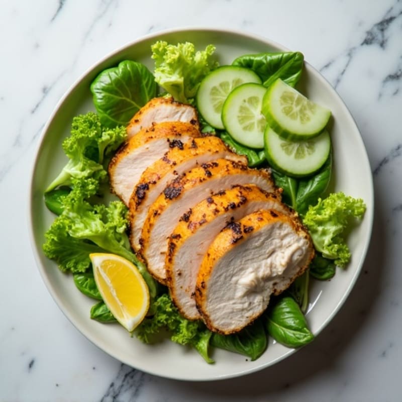 Grilled Turkey Breast Salad with Cucumber and Lemon Vinaigrette