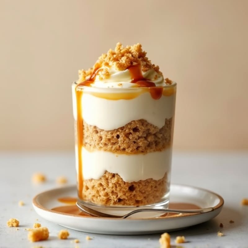 No-Bake Salted Caramel Protein Cheesecake Parfait