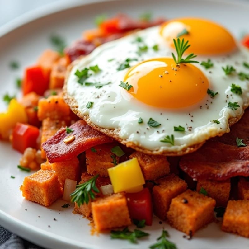 Protein-Packed Sweet Potato Hash with Eggs