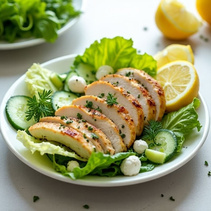 Crisp Romaine Salad with Feta, Cucumber, and Herb Vinaigrette
