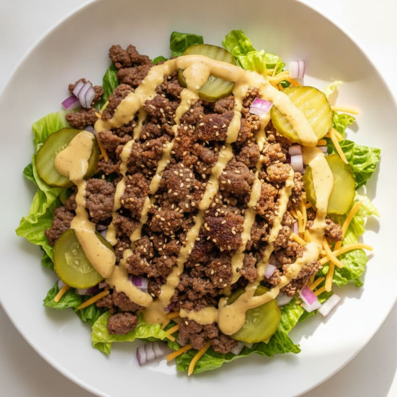Big Mac Inspired Burger Bowl