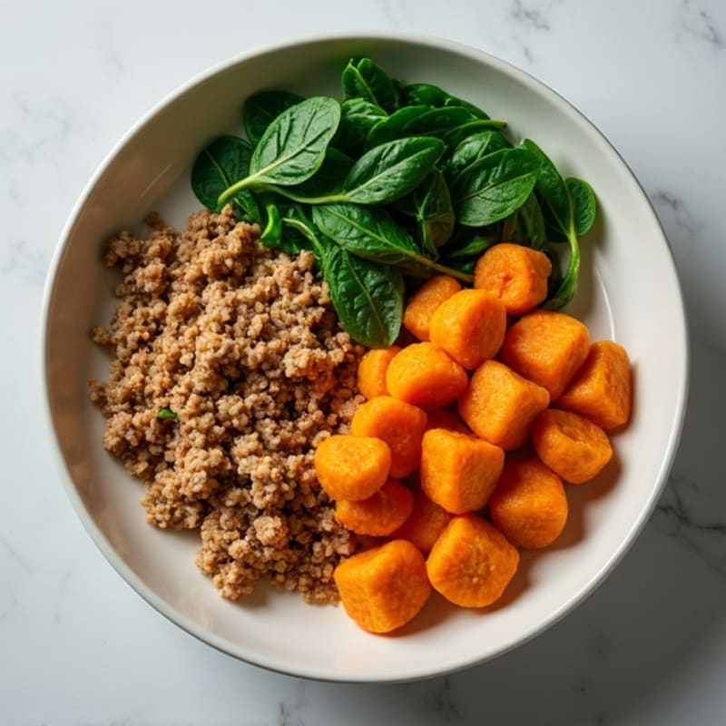 Pan-Seared Sweet Potato Gnocchi with Lean Ground Turkey and Wilted Spinach