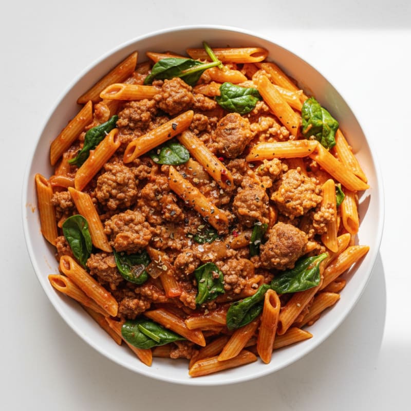 Creamy Beef and Tomato Pasta Skillet