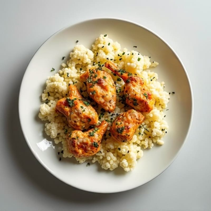 Creamy Yogurt-Spiced Chicken with Cauliflower Rice