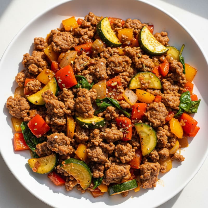 Savory Ground Beef and Vegetable Skillet