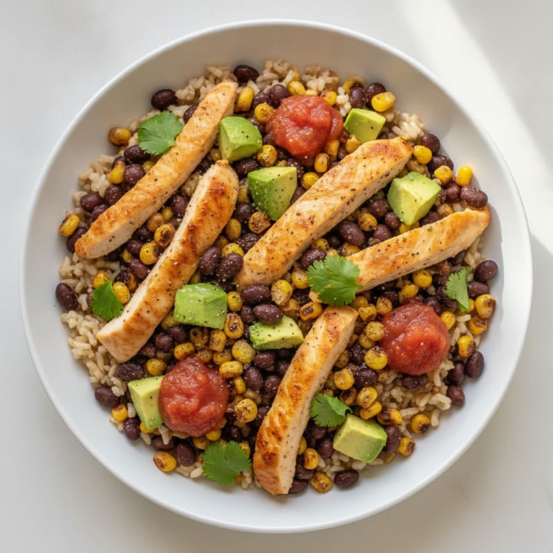 Microwave Black Bean and Corn Salsa Bowl