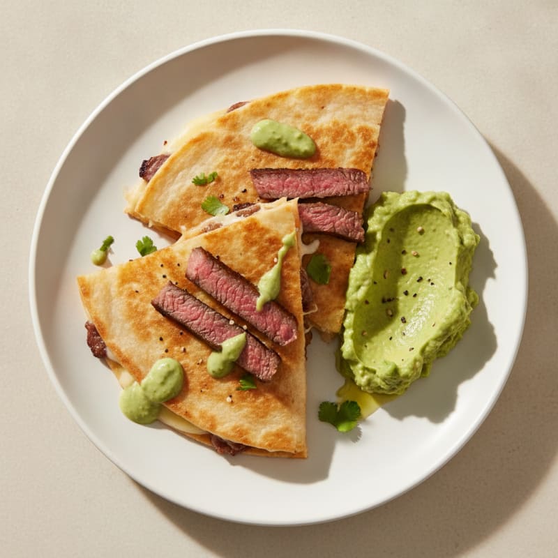 Carne Asada Quesadillas with Guacamole