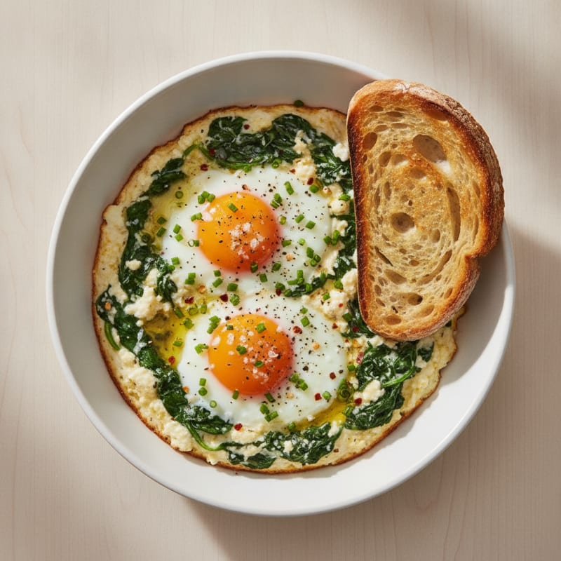 Baked Eggs with Sourdough Toast