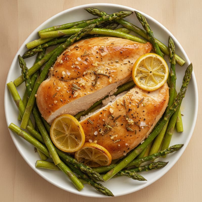 Lemon Herb Roasted Chicken and Asparagus