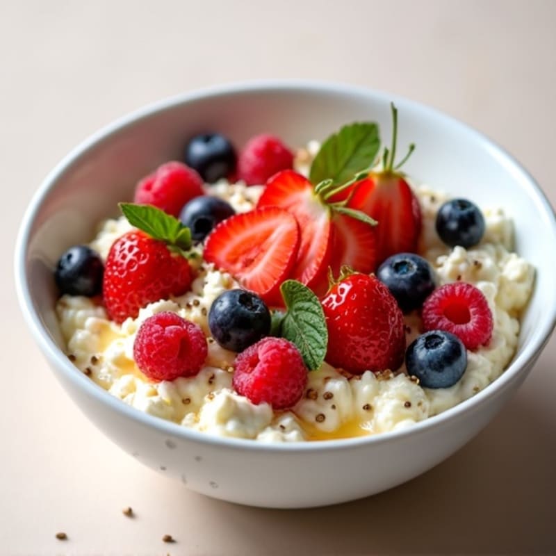 Honey-Drizzled Protein Cottage Bowl with Fresh Berries