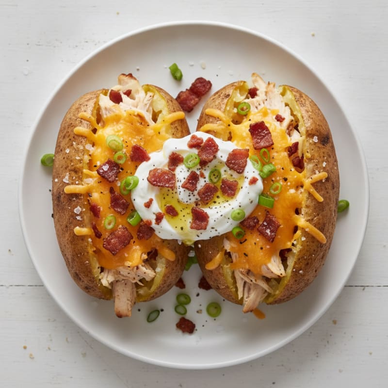 Loaded Baked Potatoes with Crispy Bacon