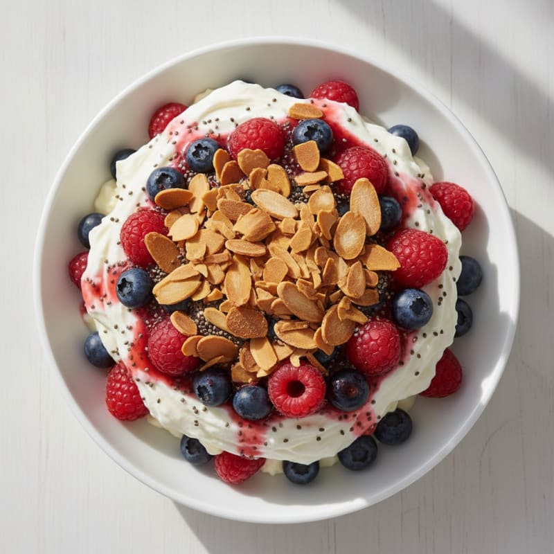 Silky Greek Yogurt Protein Pudding with Berries
