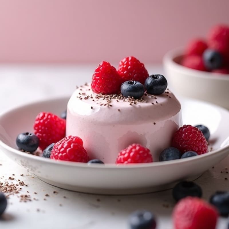 Silky Greek Yogurt Protein Mousse with Mixed Berries