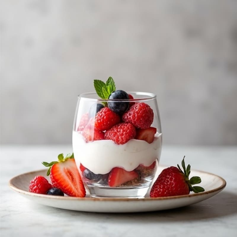 Silky Greek Yogurt Protein Parfait with Berries
