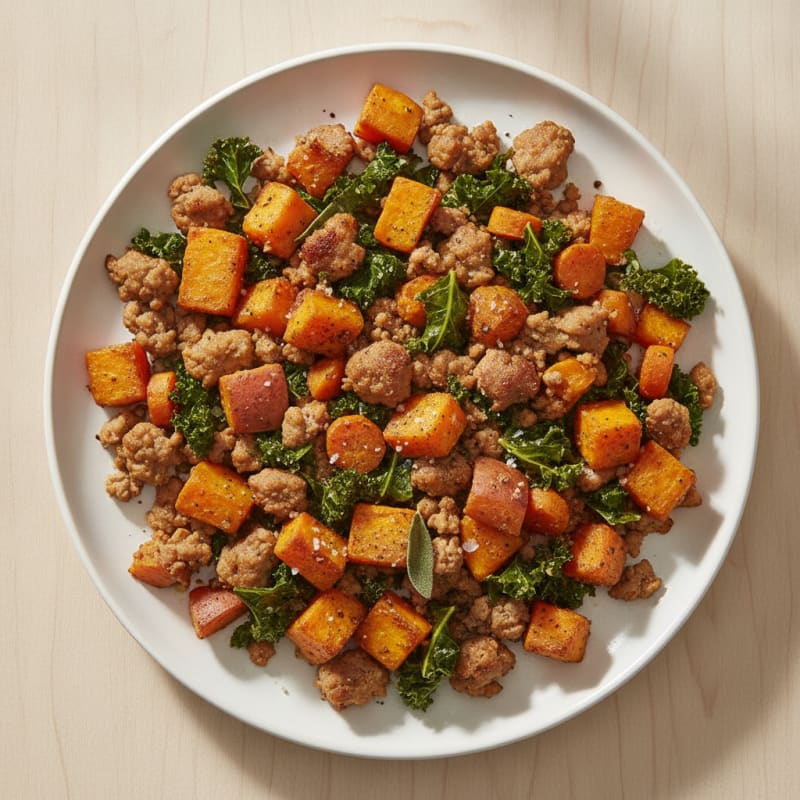 Sheet Pan Roasted Root Vegetable & Turkey Sausage Breakfast
