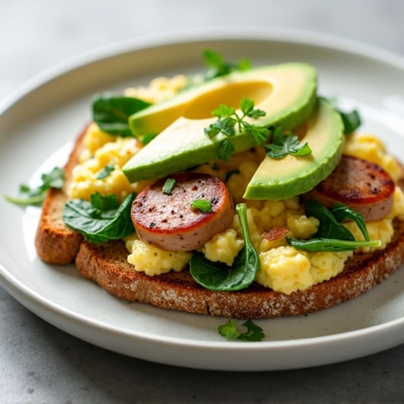 Egg White Scramble with Spinach and Turkey Sausage