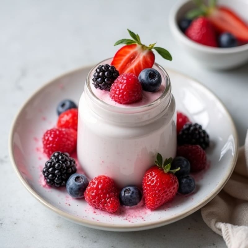 Creamy Greek Yogurt Protein Mousse with Fresh Berries