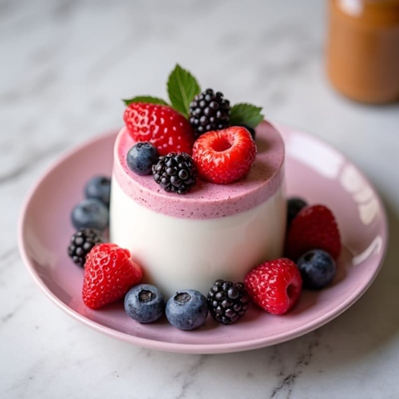 Silky Greek Yogurt Protein Mousse with Mixed Berries