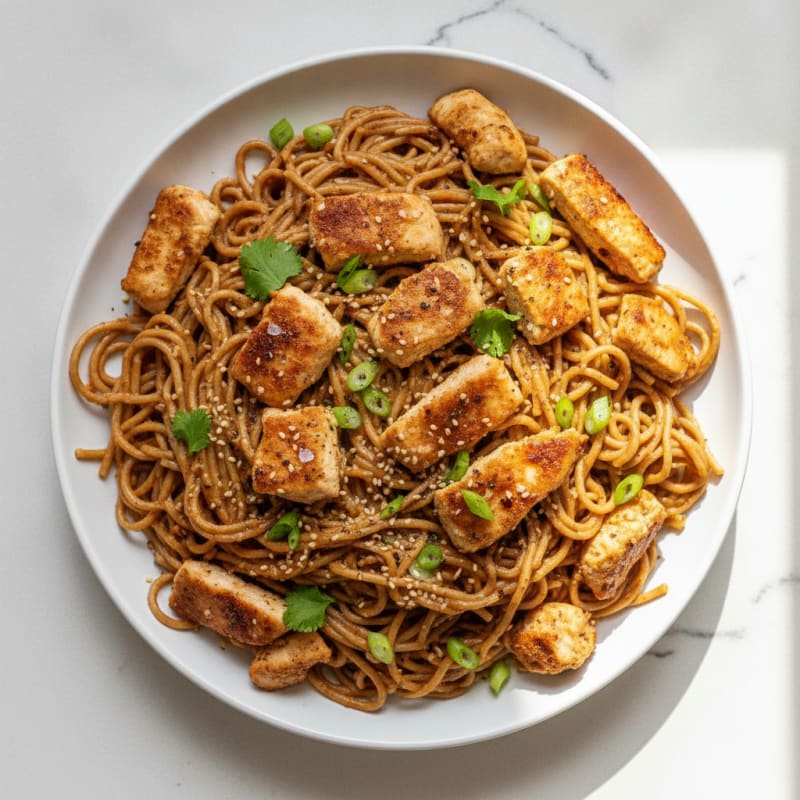 Peanut Noodles with Chili-Garlic Chicken