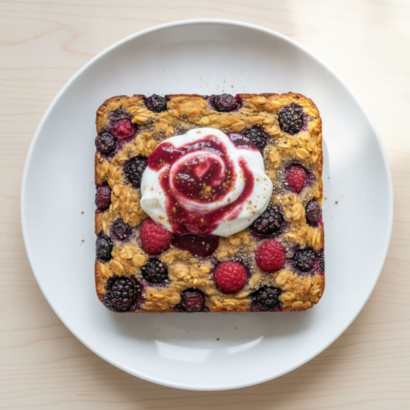 Baked Berry Protein Oatmeal