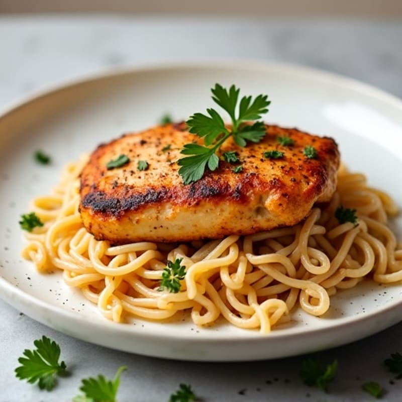 Pan-Seared Spicy Cajun Chicken with Creamy Whole Wheat Pasta
