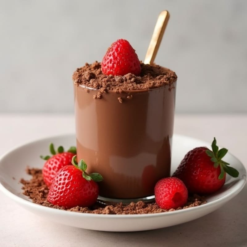 Silky Chocolate Protein Mousse with Almond Butter