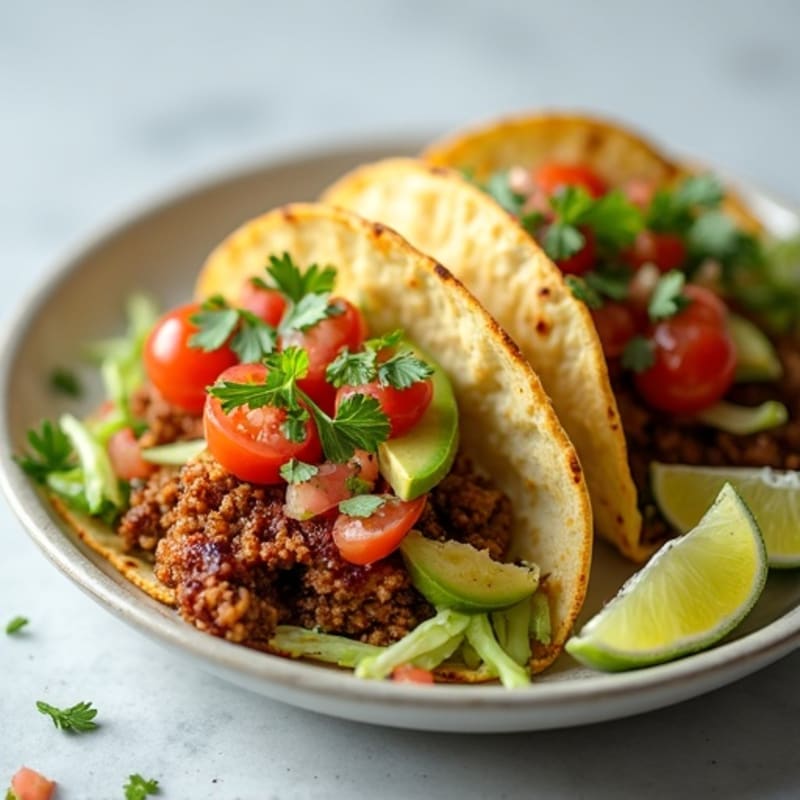 Healthy Crispy Pork Carnitas Tacos with Fresh Toppings