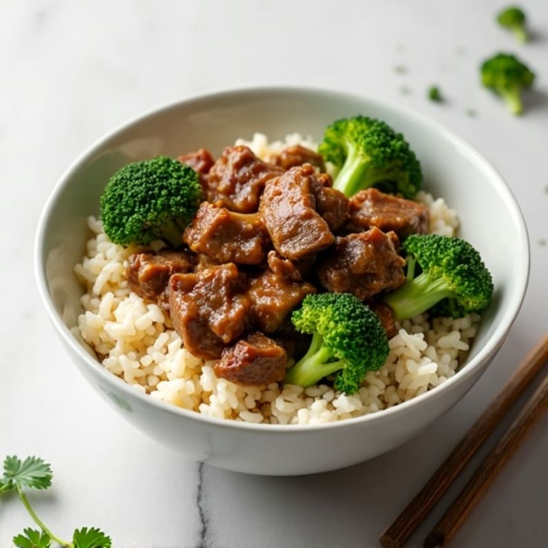 Ginger-Garlic Beef and Broccoli Rice Bowl