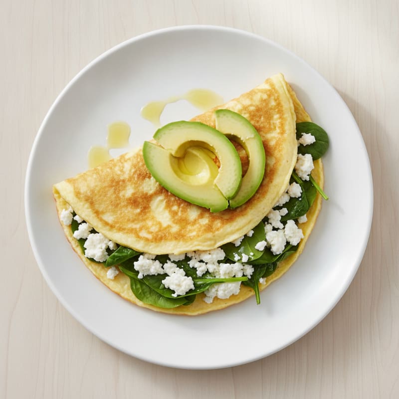 Egg White Spinach Omelette with Cottage Cheese