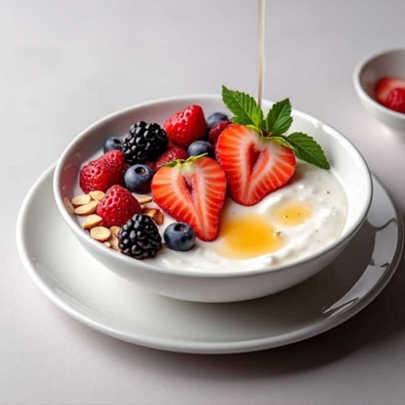 Silky Protein Yogurt Bowl with Mixed Berries
