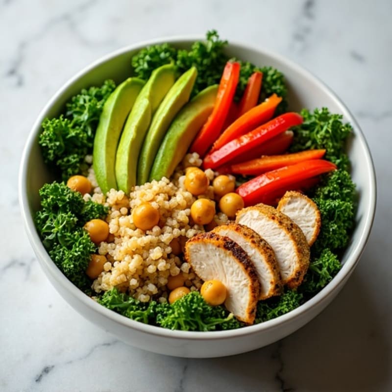 Crunchy Avocado Kale Bowl with Citrus Vinaigrette