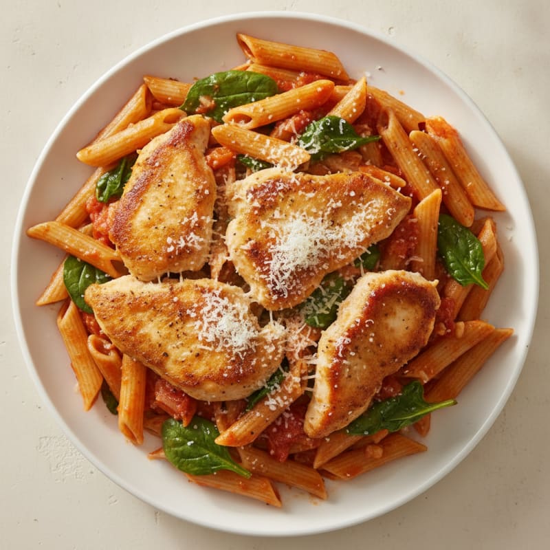 Garlic Chicken Parmesan Pasta
