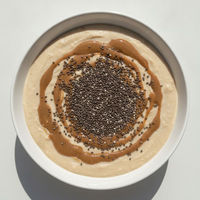 Creamy Vegan Protein Pudding with Almond Butter and Chia Seeds