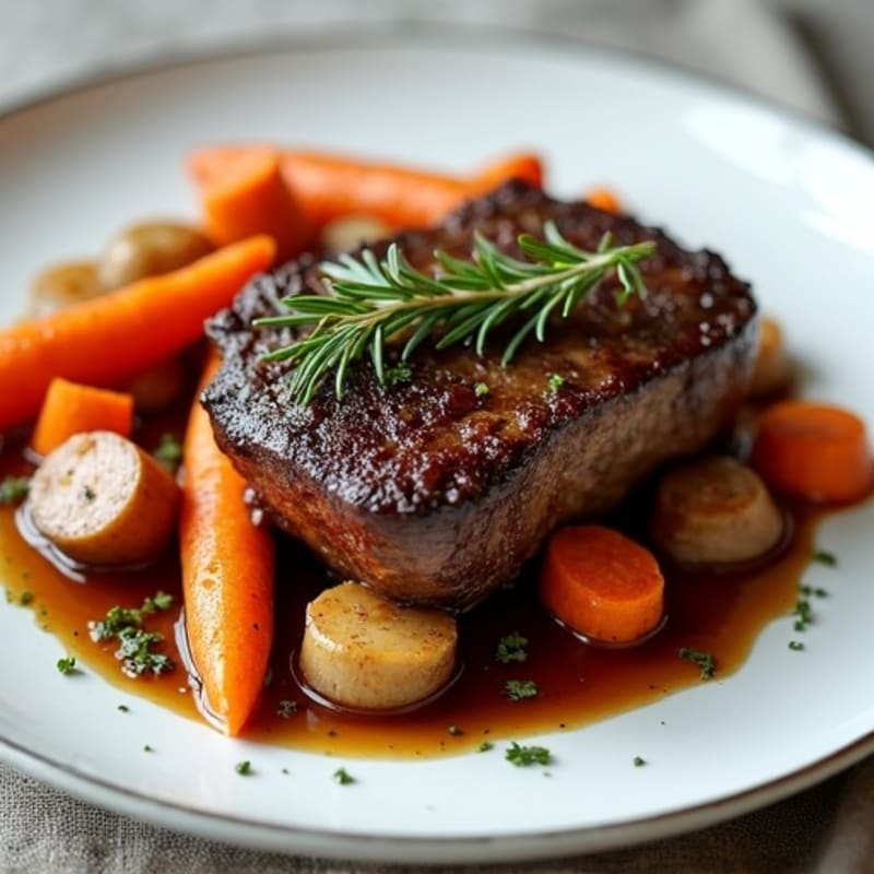 Tender Slow-Braised Short Ribs with Roasted Root Vegetables