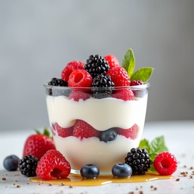 Creamy Greek Yogurt Protein Parfait with Mixed Berries