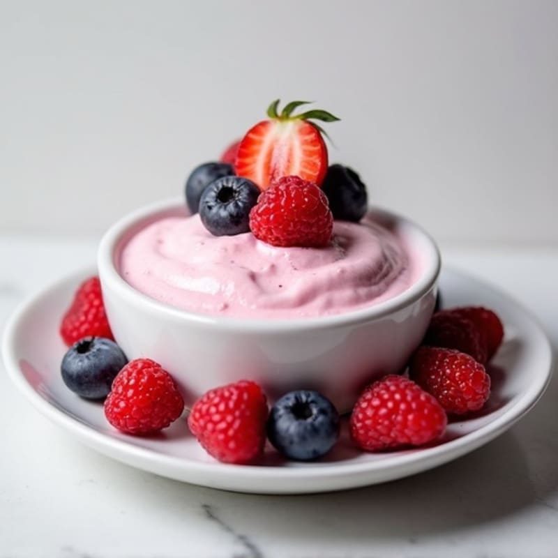 Silky Greek Yogurt Protein Mousse with Mixed Berries