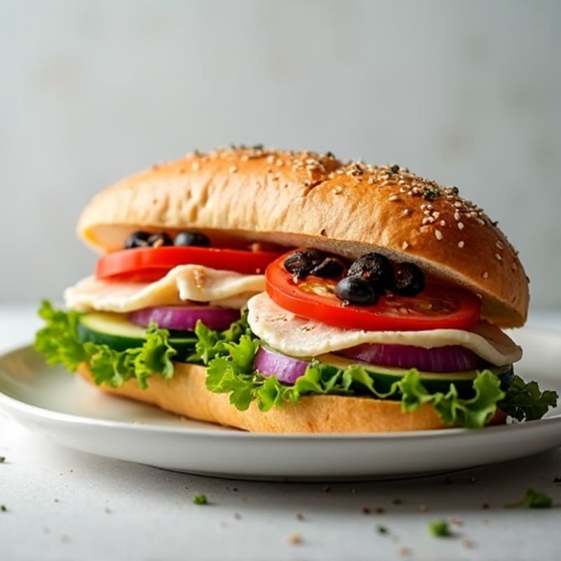 Lean Turkey Italian Sub with Fresh Mediterranean Vegetables