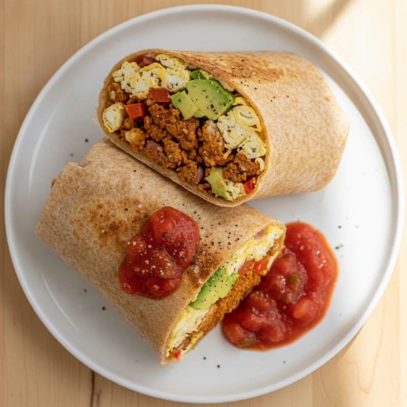 Loaded Breakfast Burrito with Chorizo