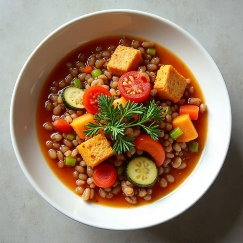 Savory Lentil Stew with Roasted Vegetables