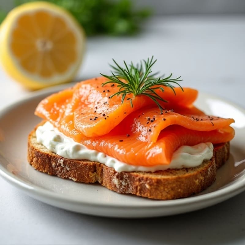 Smoked Salmon with Creamy Whipped Cottage Cheese and Crispy Whole-Grain Toast