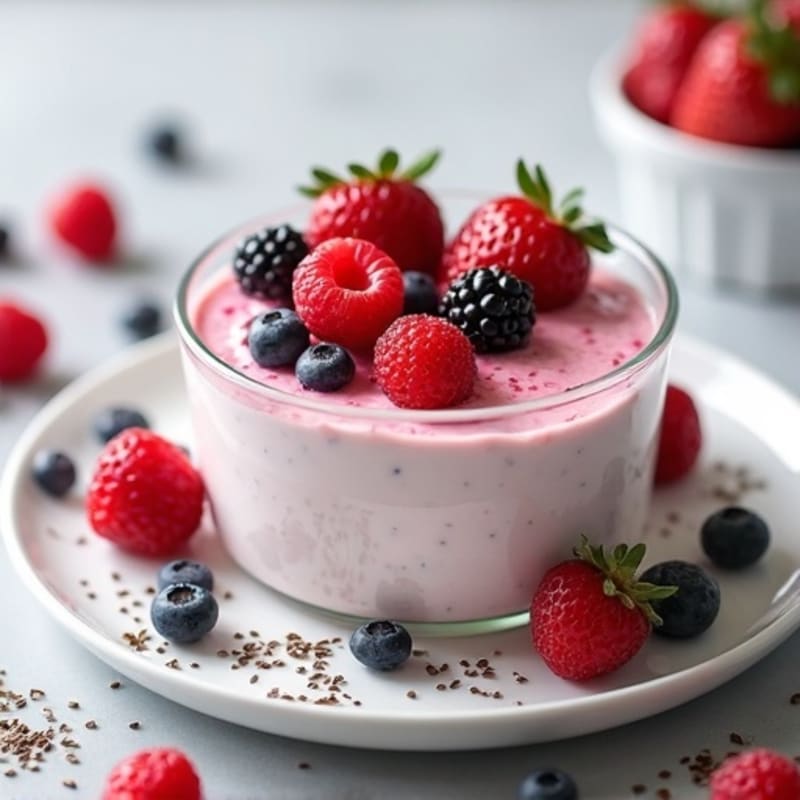 Silky Greek Yogurt Protein Pudding with Berries
