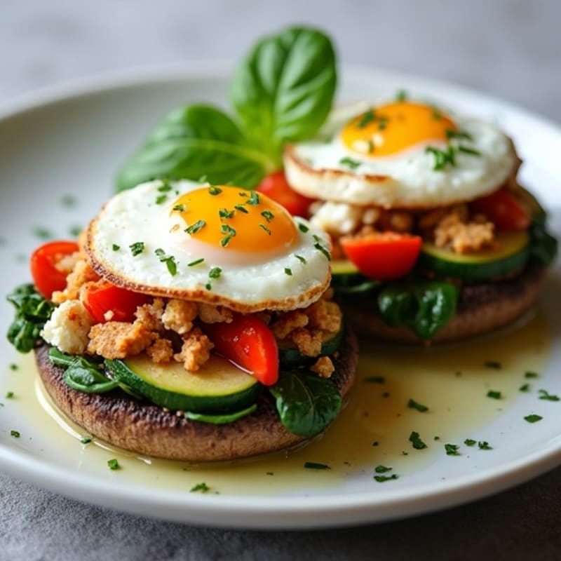 Roasted Vegetable Stuffed Portobello Mushrooms