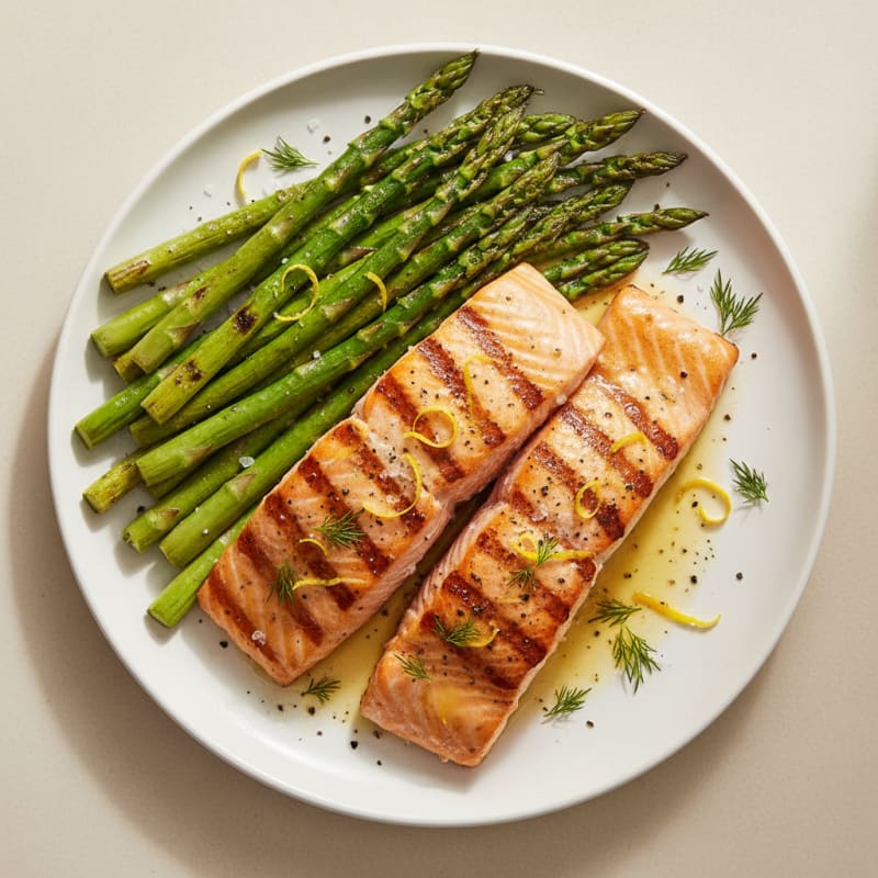 Lemon Herb Grilled Salmon with Asparagus